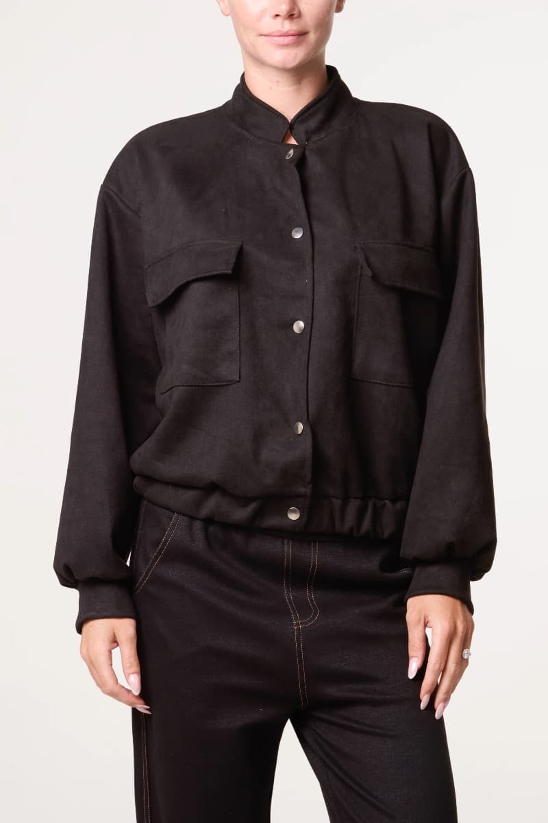 Suedette Double Front Pocket Jacket